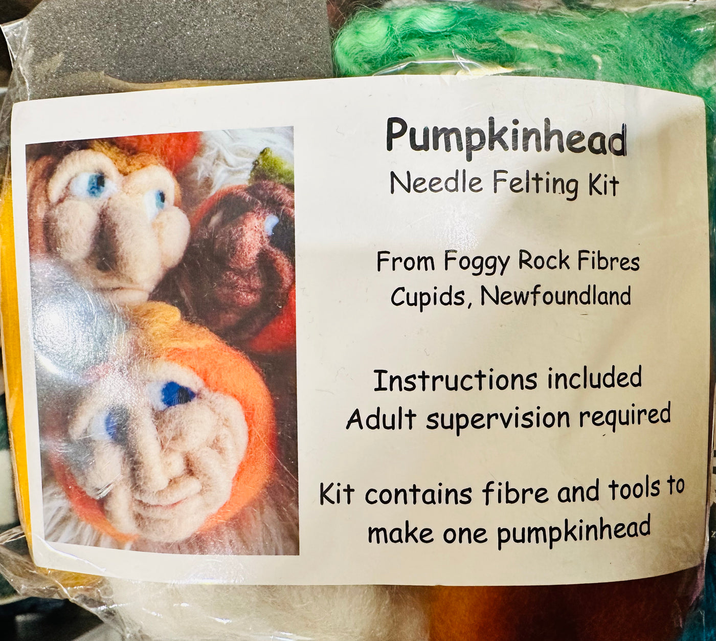 Foggy Rock Fibres - Pumpkin Head Felting Kit
