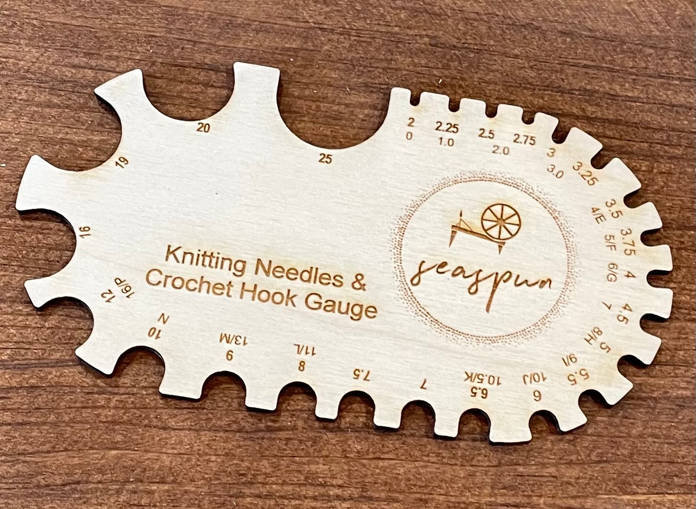SeaSpun Needles and Crochet Hook Guage