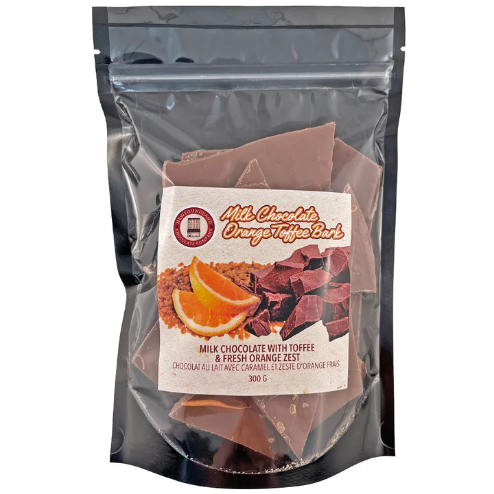 Newfoundland Chocolate Company - Milk Chocolate Orange Toffee Bark