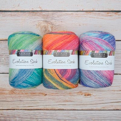 Estelle Evolution Sock - Fingering Weight Self Striping